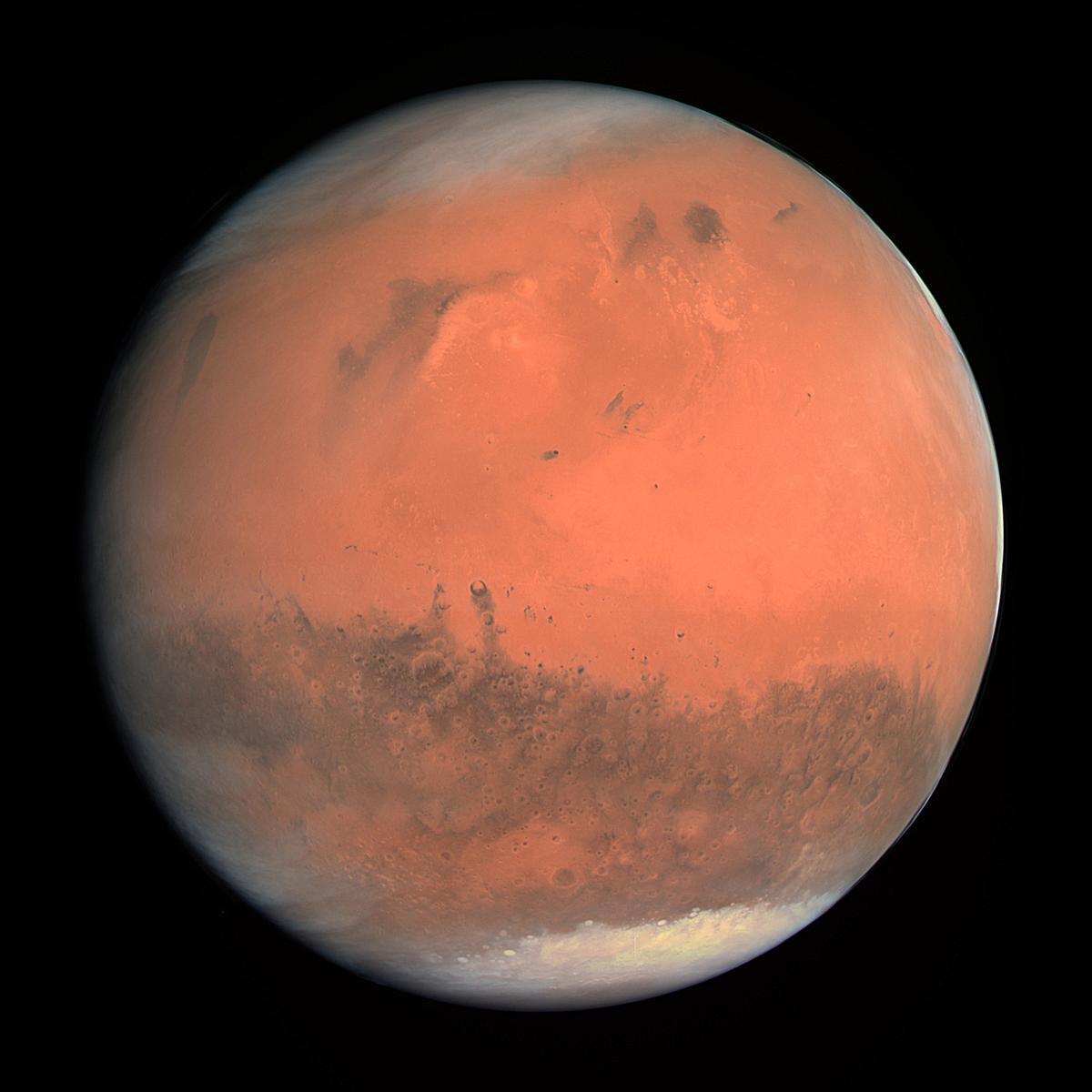 Imagen del auténtico color de Marte, realizada en febrero de 2007 por el instrumento Osiris de la sonda espacial Rosetta.