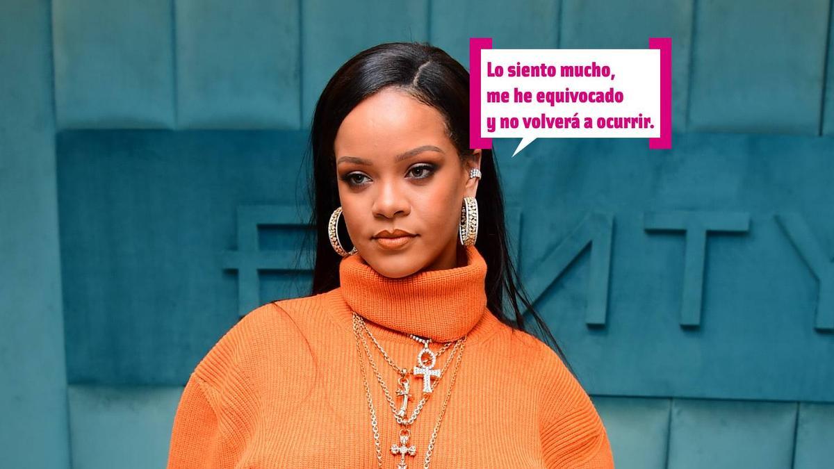 Rihanna vestida de naranja