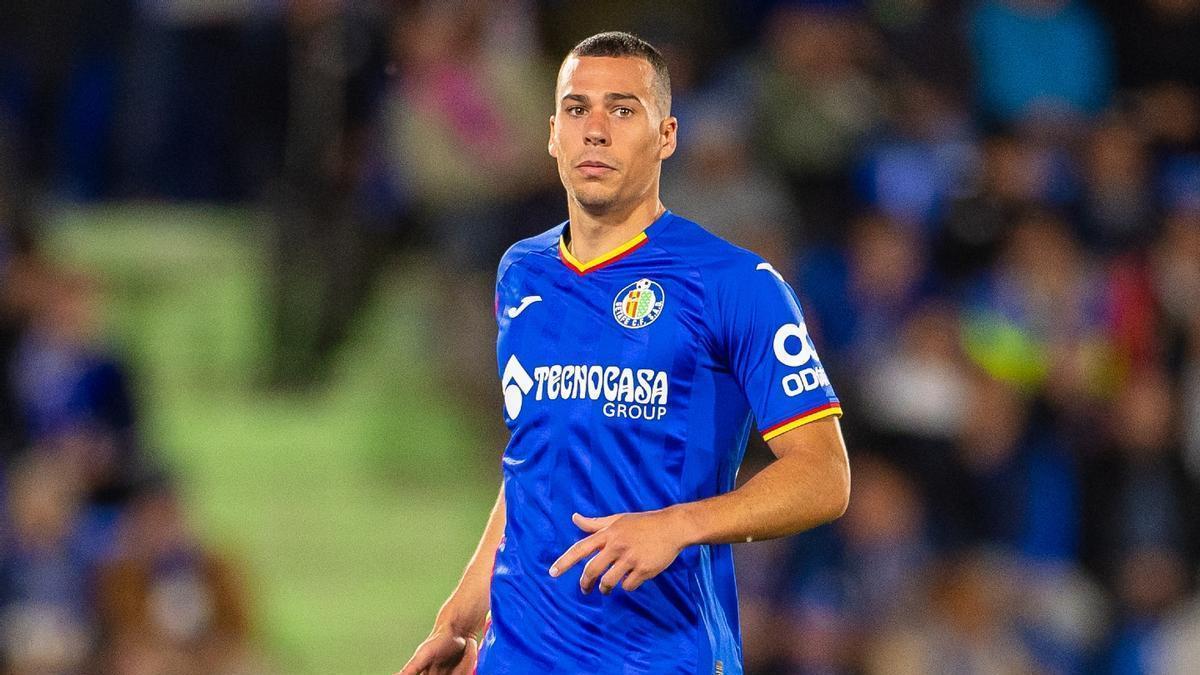 Damián Cáceres, en un partido del Getafe de Primera División.