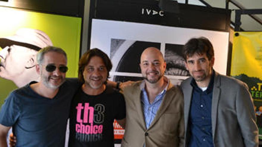 Gustavo Ron, Enrique Arce, Ramiro Acero y José Luis Moreno, ayer, en la Filmoteca.