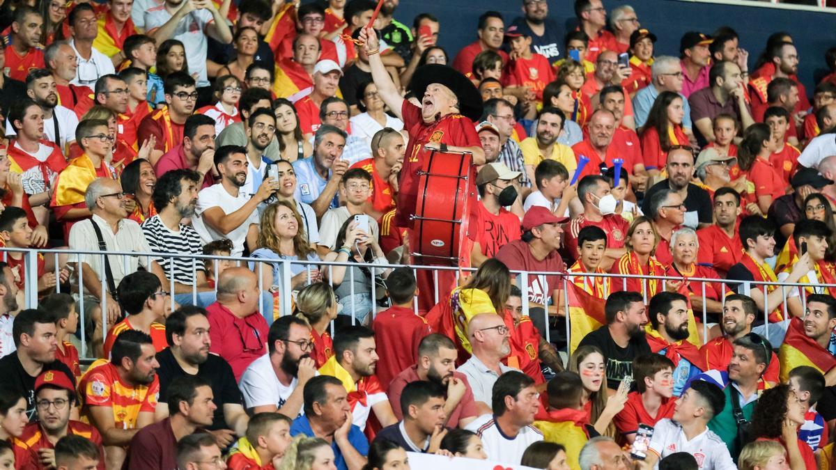 Imagen del último encuentro de España en La Rosaleda.