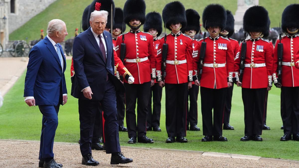 Donald Trump y Melania Trump, en su segunda visita de estado al Reino Unido.
