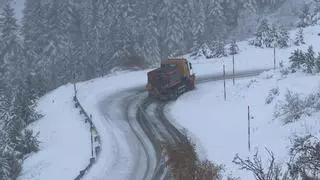 Las imágenes de la gran nevada en el Pirineo de Lleida: cadenas en la Bonaigua y casi 40 centímetros de grosor