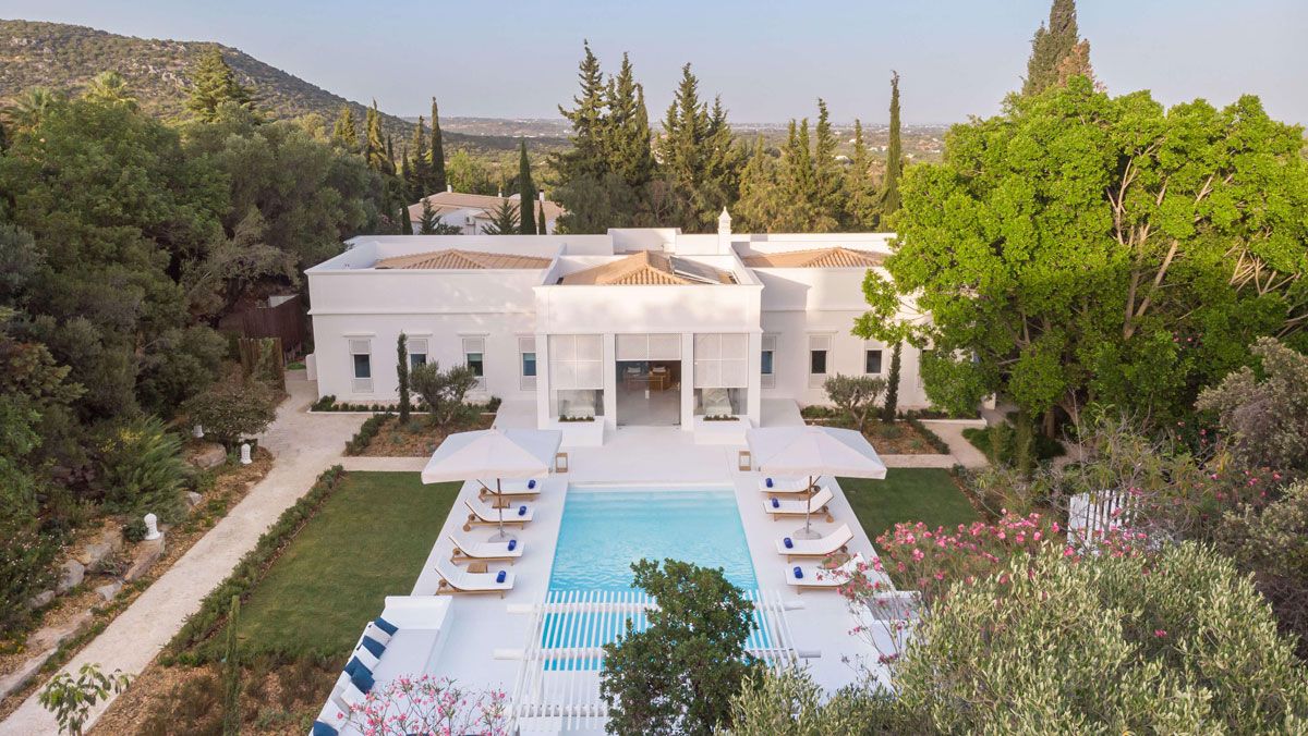 Vista aérea de la villa privada del Octant Vila Monte, en el Algarve portugués