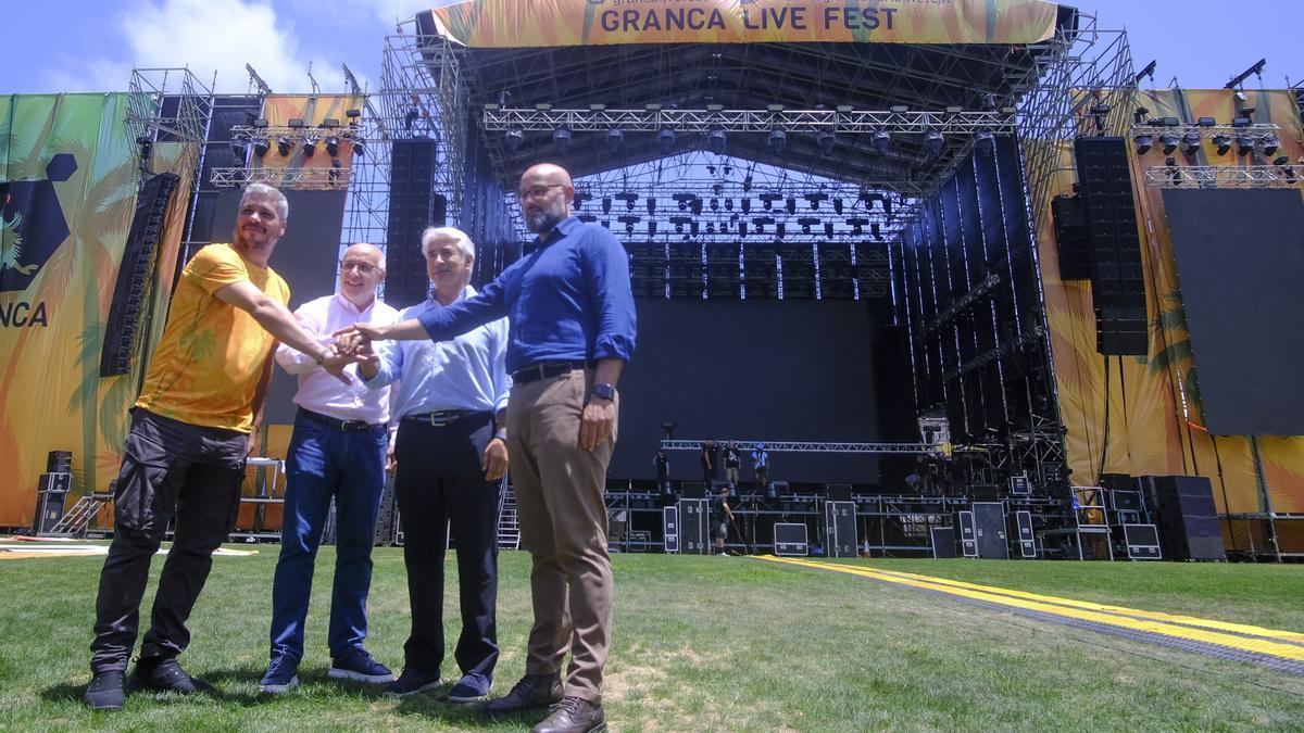 Presentación de las instalaciones del Gran Canaria Livefest en la que han estado presentes Leo Mansito y Antonio Morales entre otras personalidades.