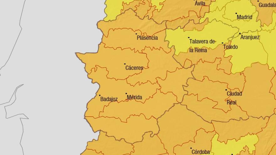 Extremadura está en alerta naranja por lluvias y por viento