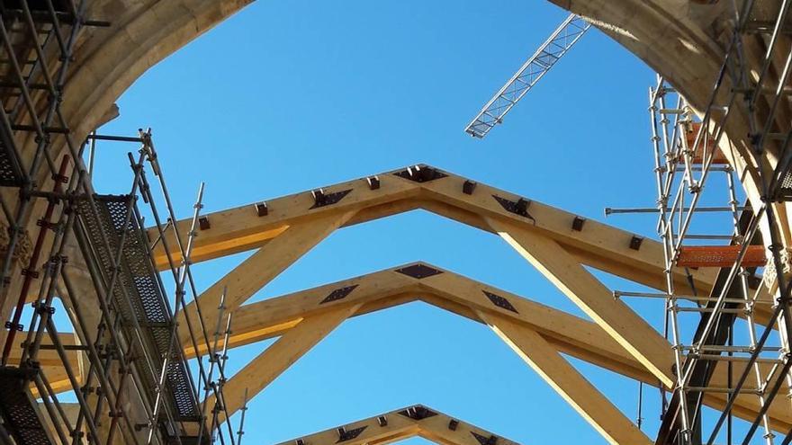 La cúpula de la iglesia de Santa María ya empieza a tomar forma.