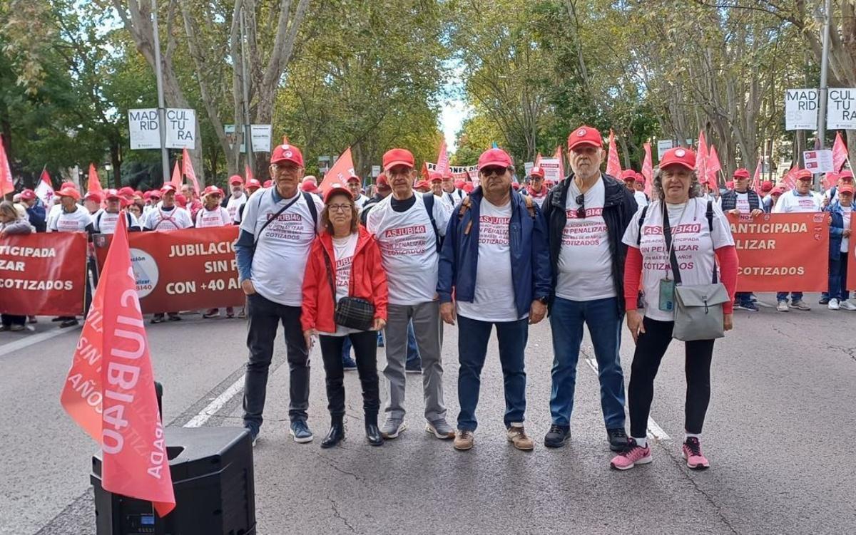 Imagen de una de las manifestaciones de ASJUBI40 en Madrid por las pensiones.