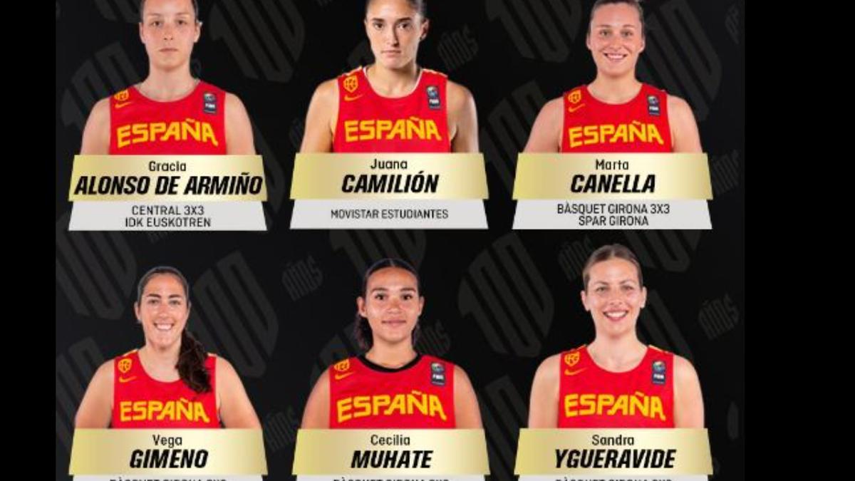 Las seis jugadoras que representarán a España en la Copa de Europa de baloncesto 3x3