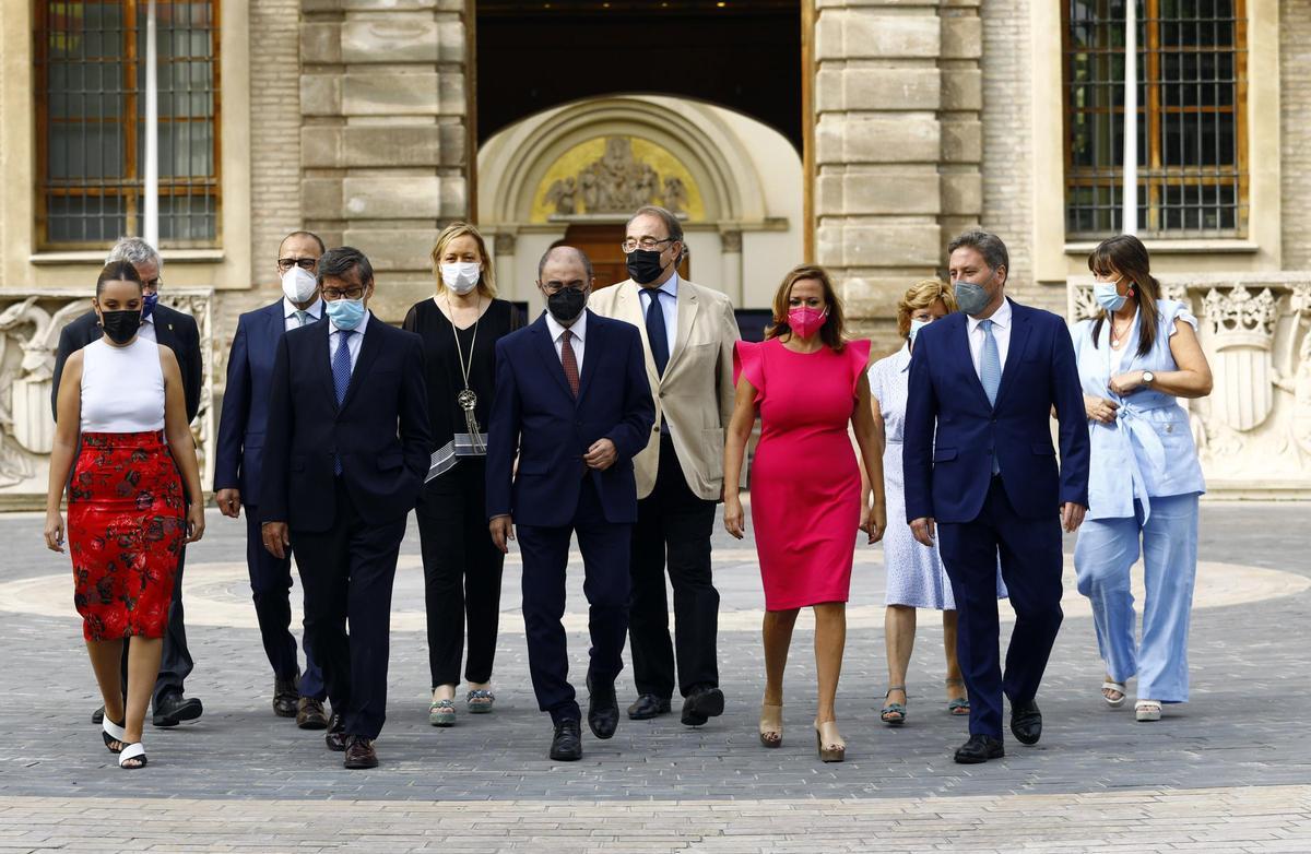 Foto de familia del cuatripartito, durante la pandemia del coronavirus.