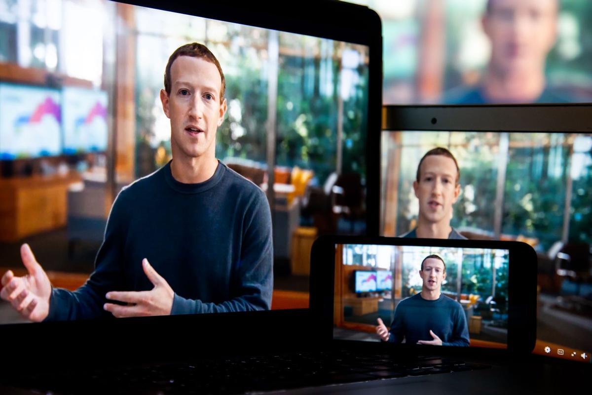 El fundador y director de Meta, Mark Zuckerberg, en una charla virtual.