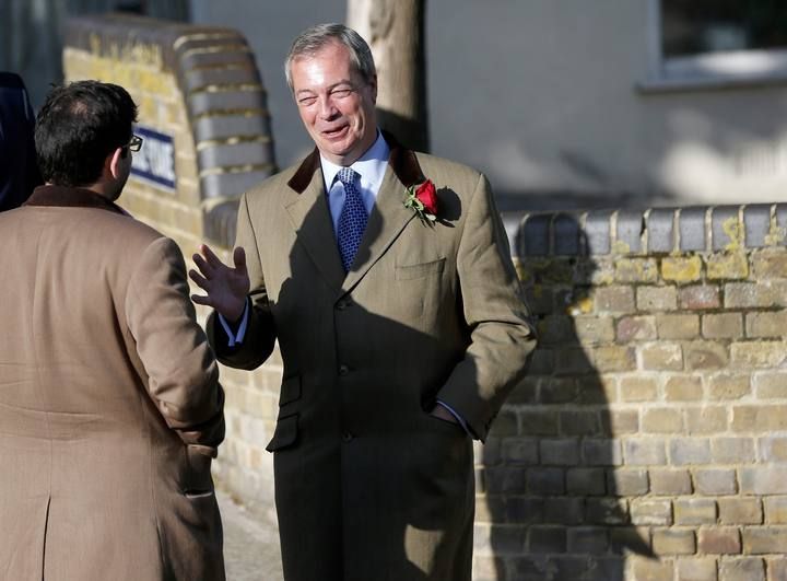 Nigel Farage, líder del UKIP, votó en Ramsgate, en el sur de Inglaterra