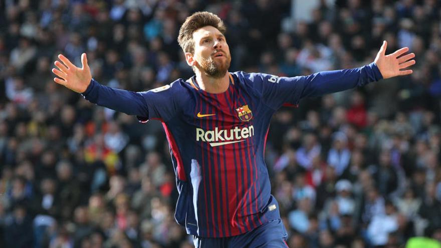 Leo Messi celebra su último gol al Real Madrid.