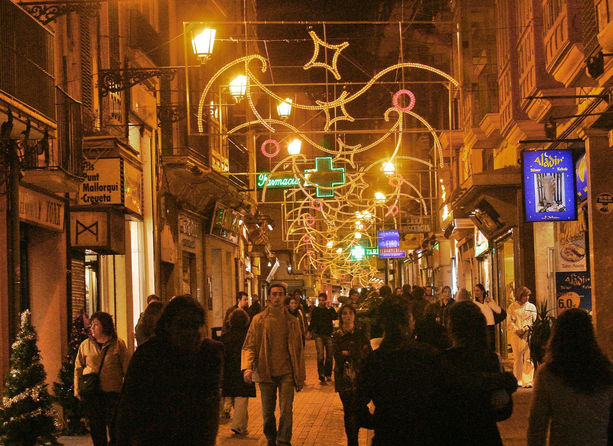 Así eran antes la luces de Navidad de Palma