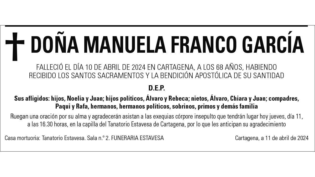 Dª Manuela Franco García