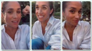 Tres momentos del vídeo de Meghan Markle en el que anuncia el nuevo nombre de su marca de lifestile.
