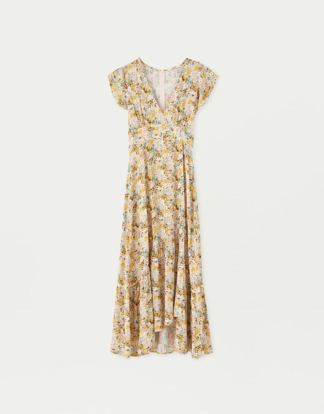 Vestido midi de flores, de Pull&amp;Bear