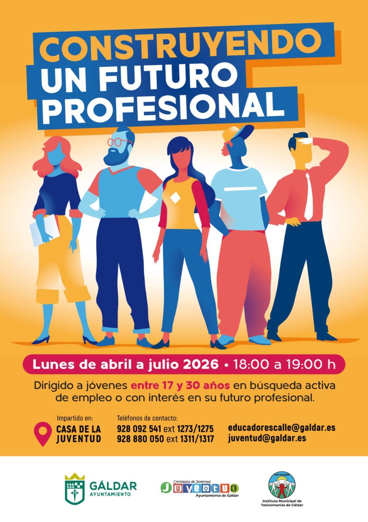Cartel de 'Construyendo un futuro profesional'