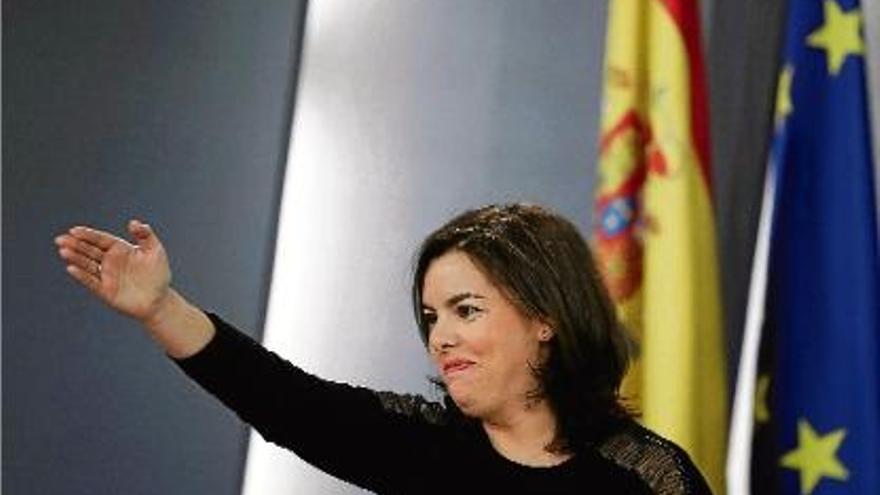 La vicepresidenta del Govern en funcions, Soraya Sáenz de Santamaría.