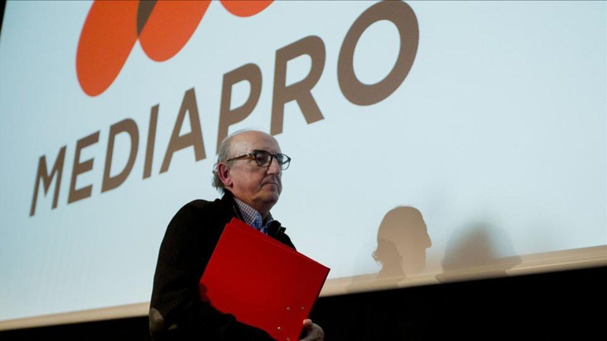 Jaume Roures, presidente de Mediapro, durante una rueda de prensa