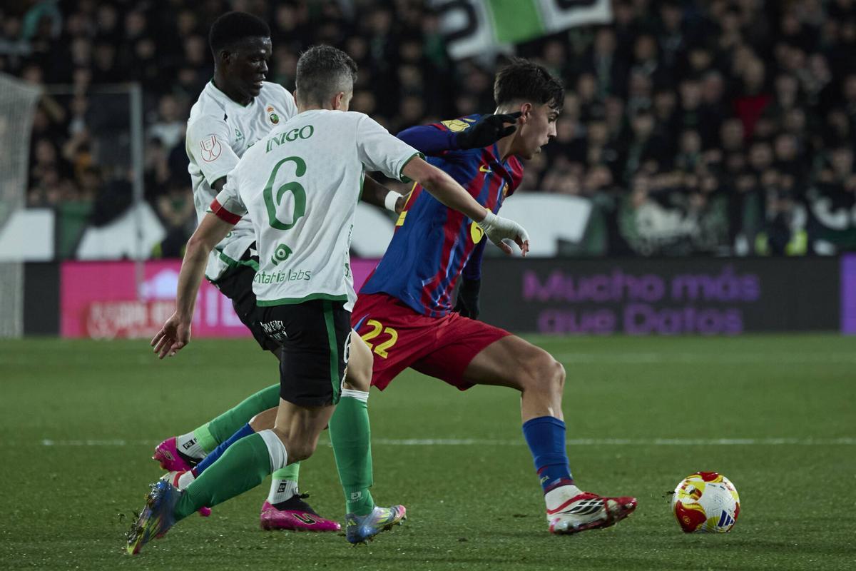 Bernal, en el partido de la Copa del Rey ante el Racing de Santander en El Sardinero