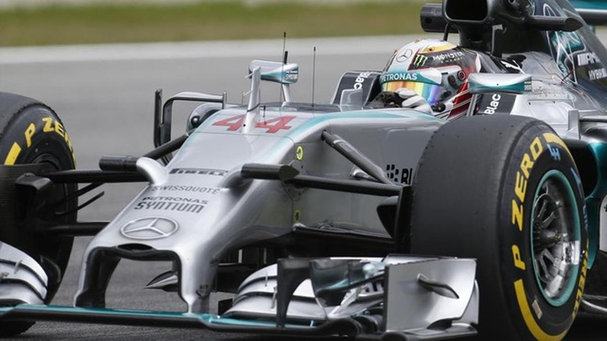El Mercedes de Lewis Hamilton, este viernes.