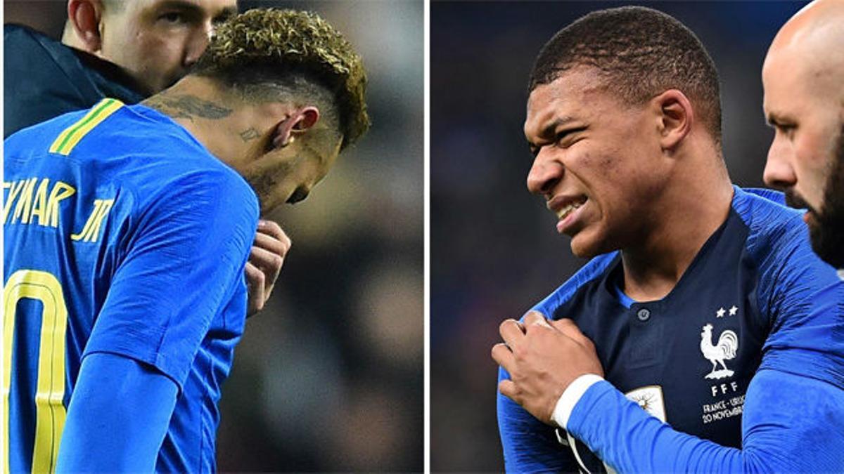 Preocupa el estado de Neymar y Mbappé