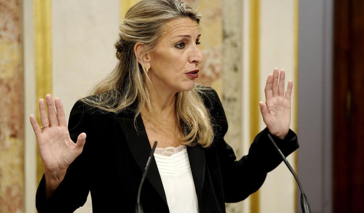 Yolanda Díaz en el Congreso de los Diputados.