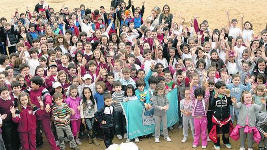 Algunos de los escolares participantes en la actividad.