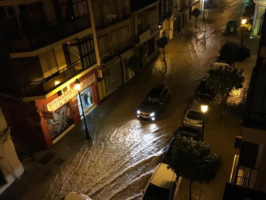 Fuerte tormenta en Málaga