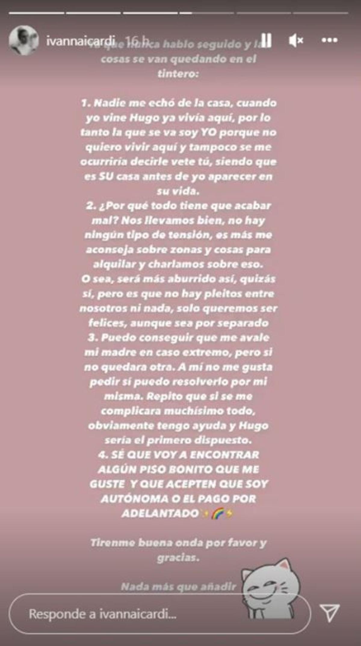 Ivana Icardi habla de la ruptura