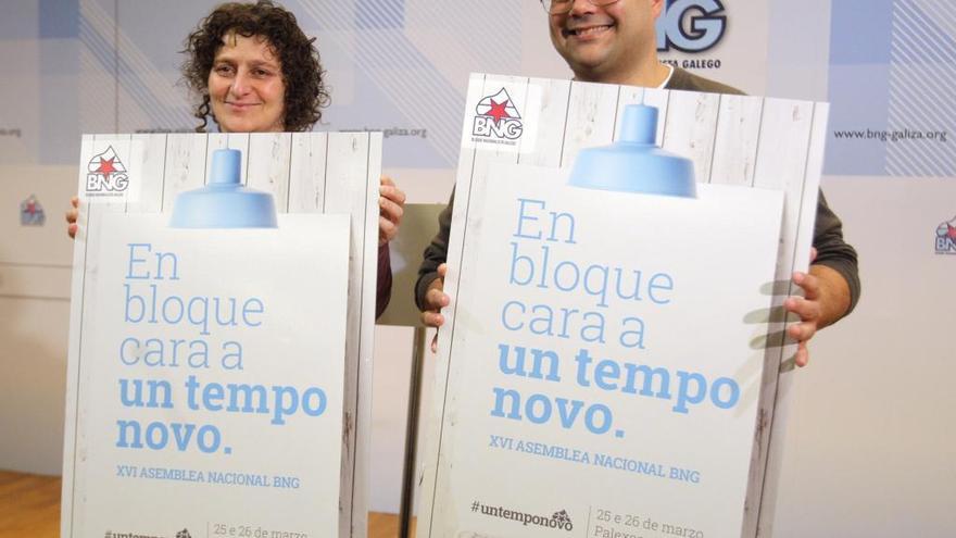 Goretti Sanmartin y Ruben Cela presentan la imagen de la Asamblea Nacional del BNG