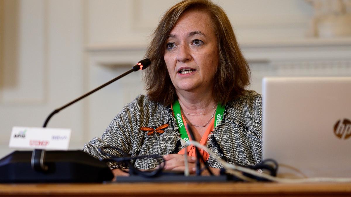 La presidente de la Airef, Cristina Herrero, en un seminario en la UIMP organizado por Apie.