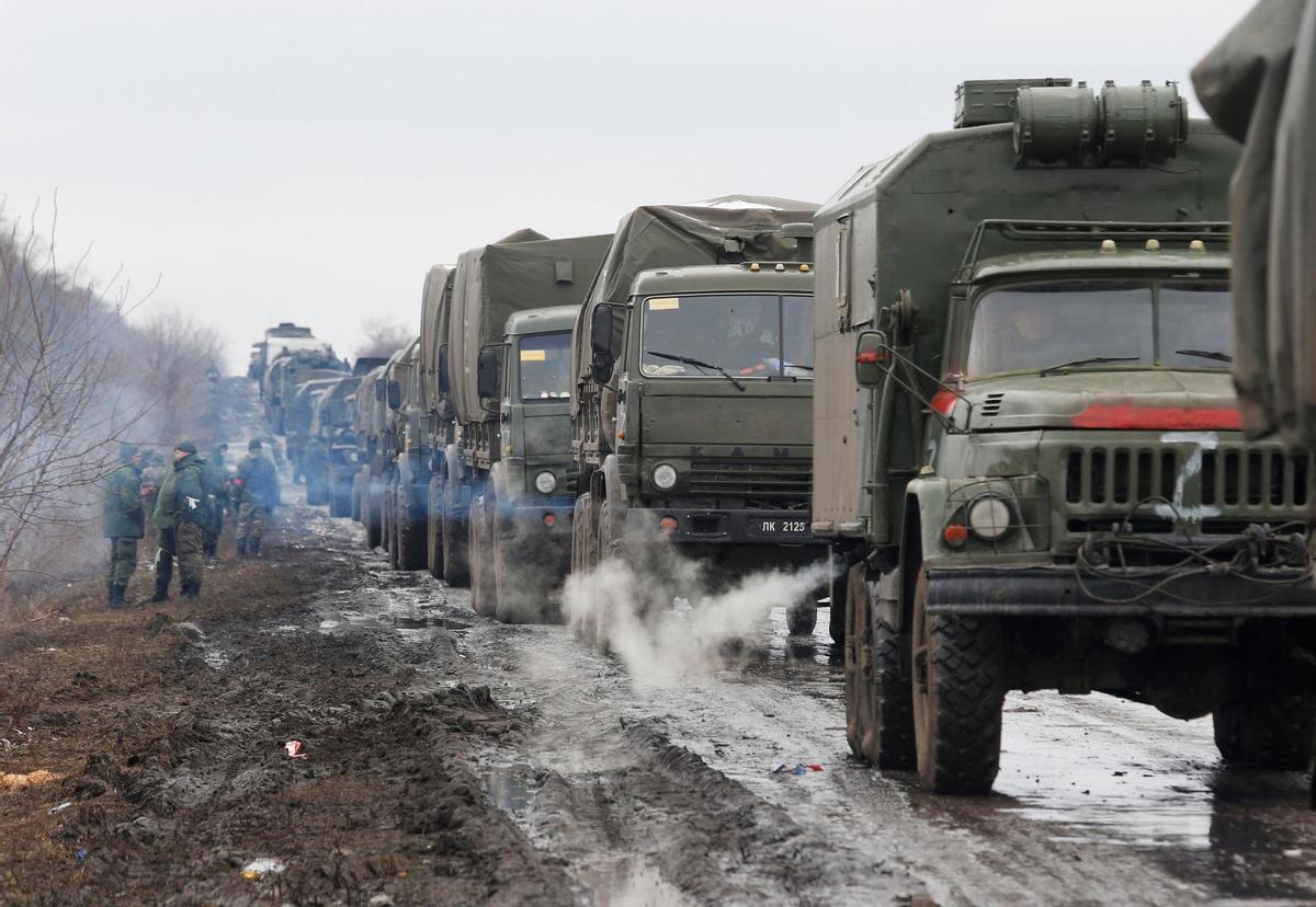 Tropas de la región separatista de Luhansk, en Ucrania.