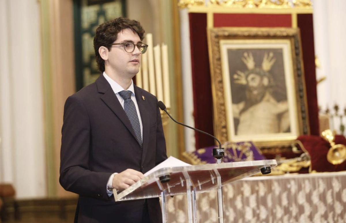 José Manuel Maqueda, ayer durante su pregón en la iglesia de la Merced. | MANUEL MURILLO