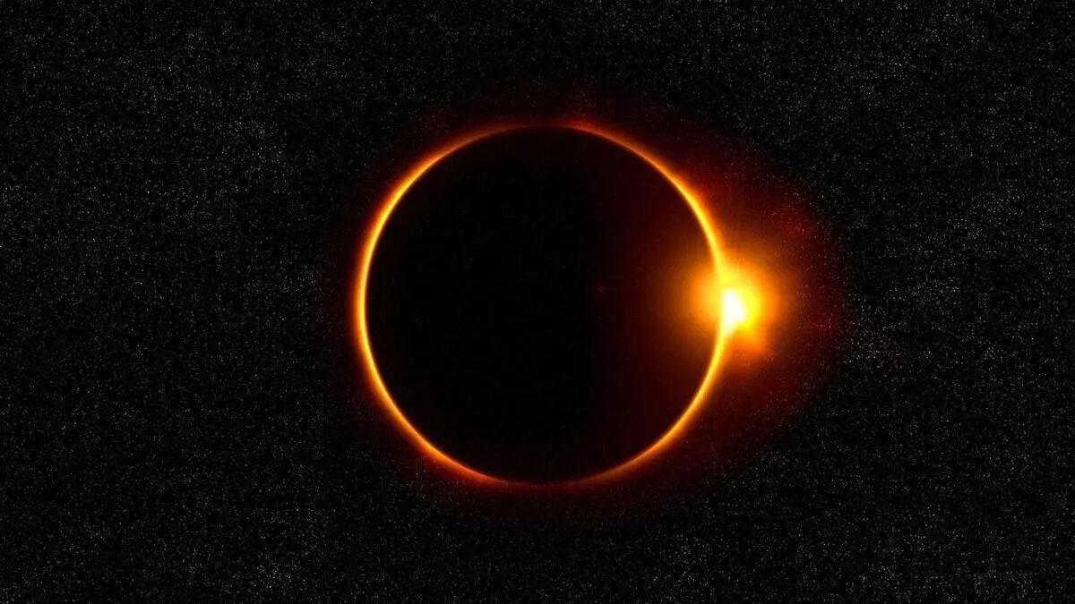 Imagen de archivo de un eclipse total de sol