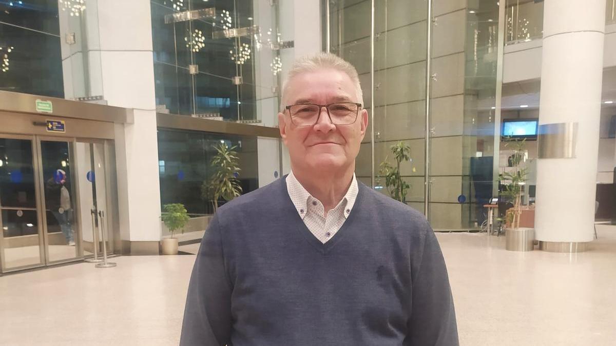 El secretario general de la Unión de Pensionistas y Jubilados de UGT, Anatolio Díez, en el hotel Bali de Benidorm, donde la organización acaba de celebrar su congreso.