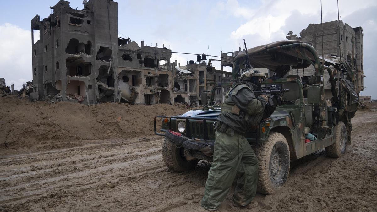 Un tanque de Israel en la Franja de Gaza.