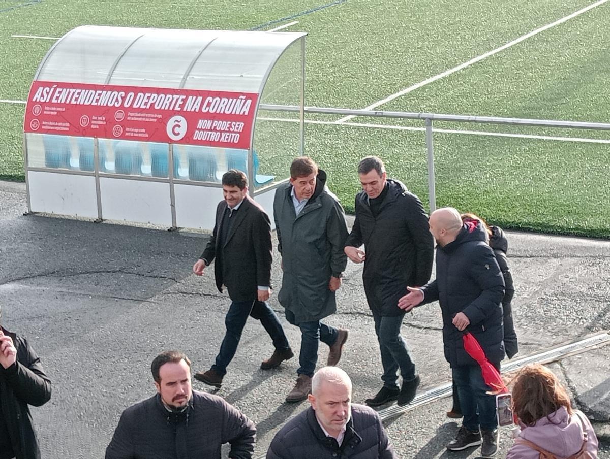 Pedro Sánchez y Besteiro visitaron la ciudad deportiva