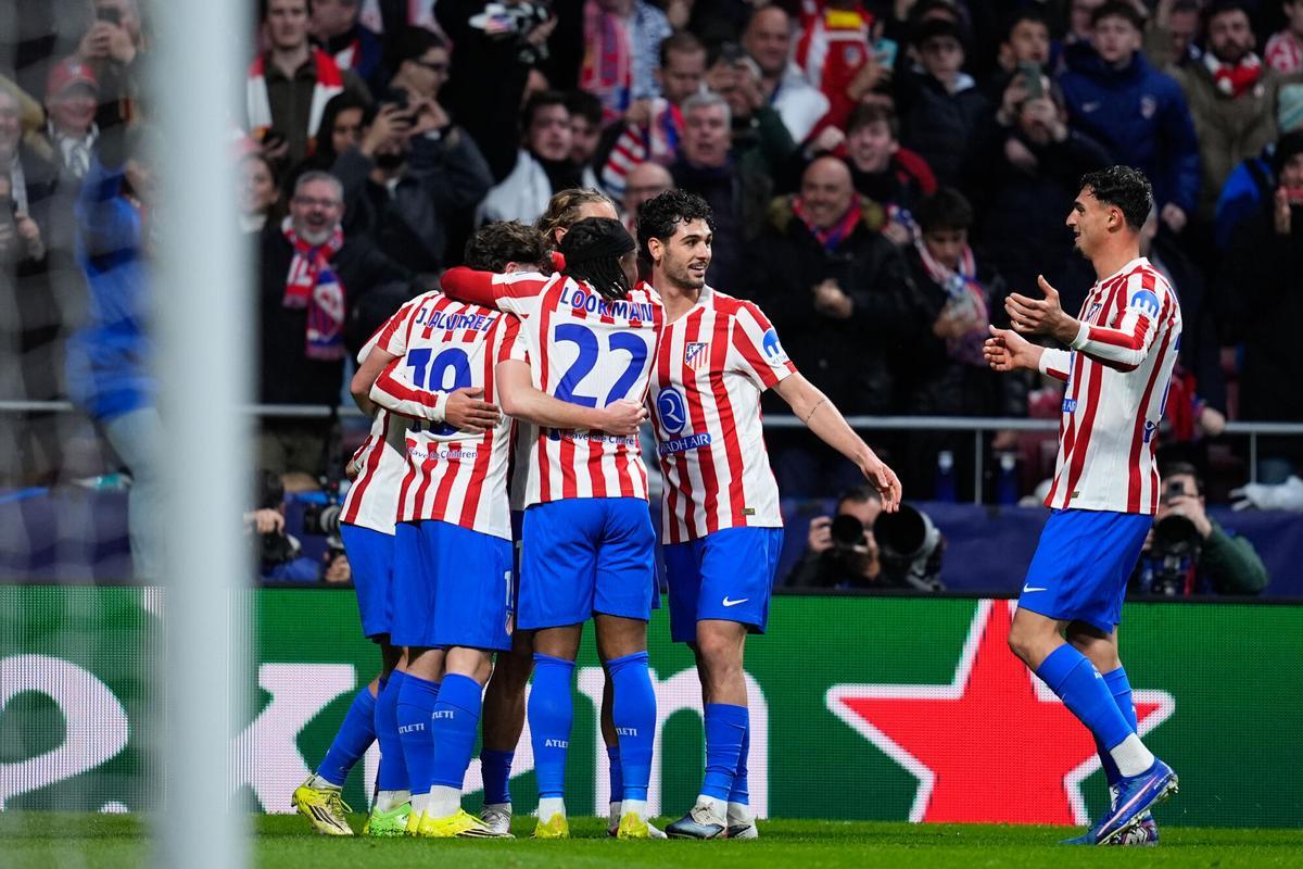 El Atlético de Madrid vence en la ida de los octavos de final de la Champions.