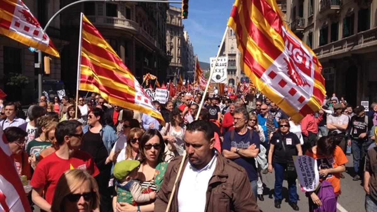 Manifestación en Barcelona contra los recortes y las políticas de austeridad