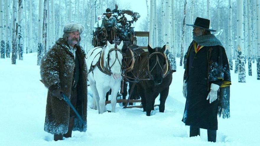 Kurt Russell y Samuel L. Jackson en &#039;The Hateful Eight&#039;.