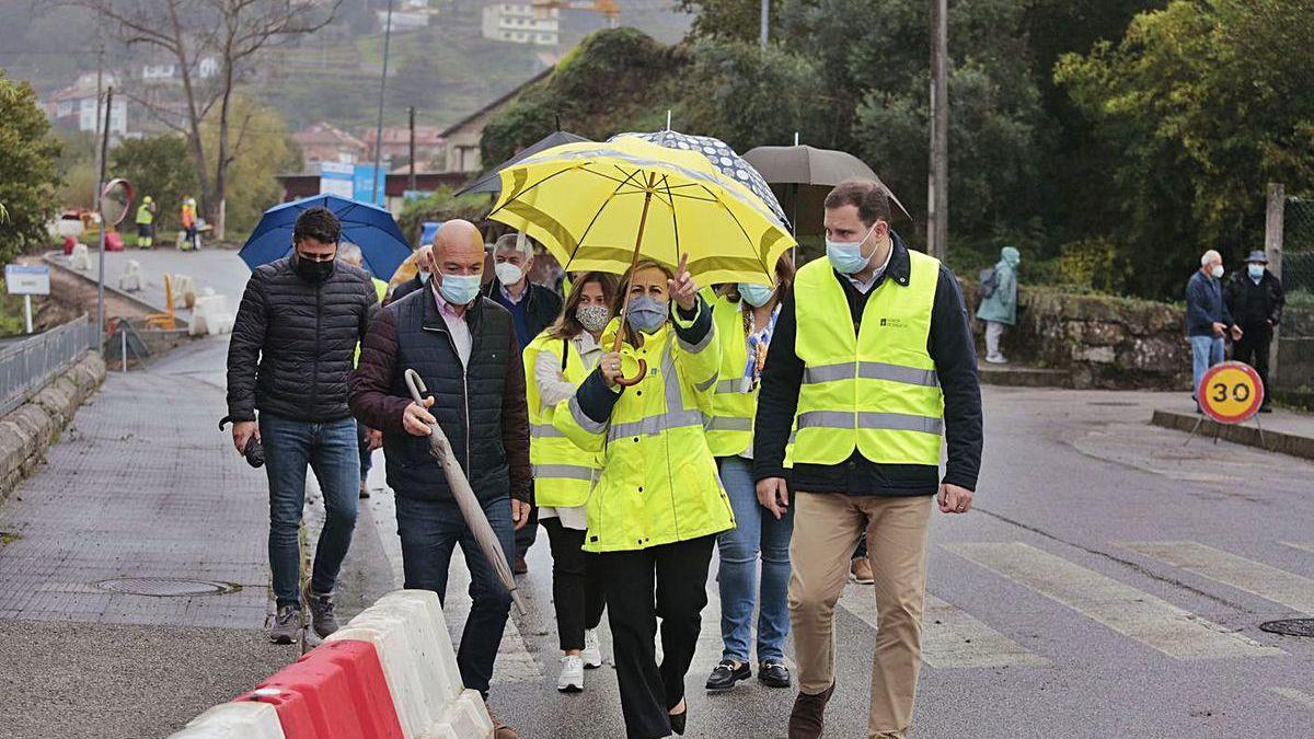 Ethel Vázquez y Jorge Cubela, ayer, en su visita a las obras.