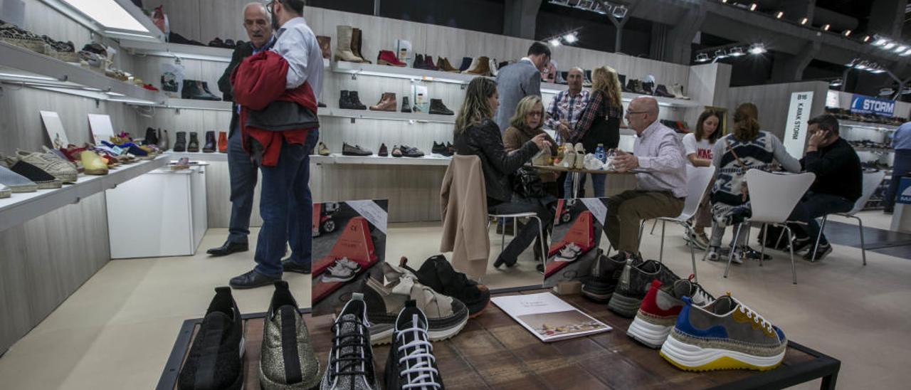 Un expositor de calzado en la feria de Madrid que se celebró en marzo del año pasado.