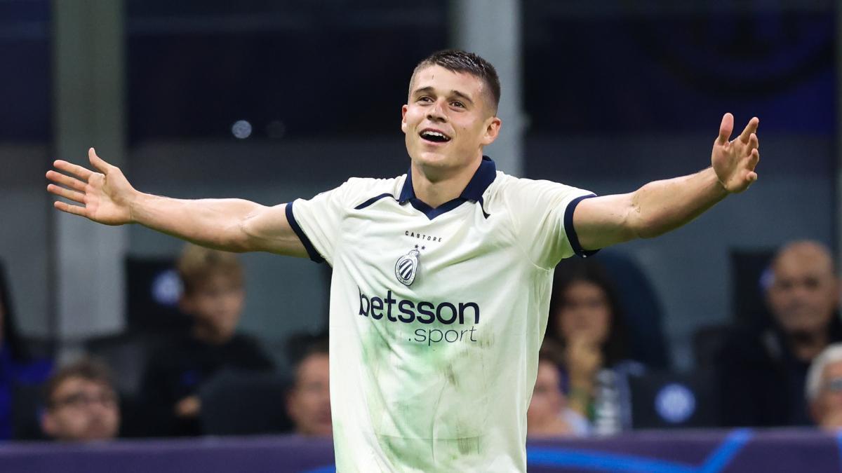 Nicolo Tresoldi celebra en la Champions