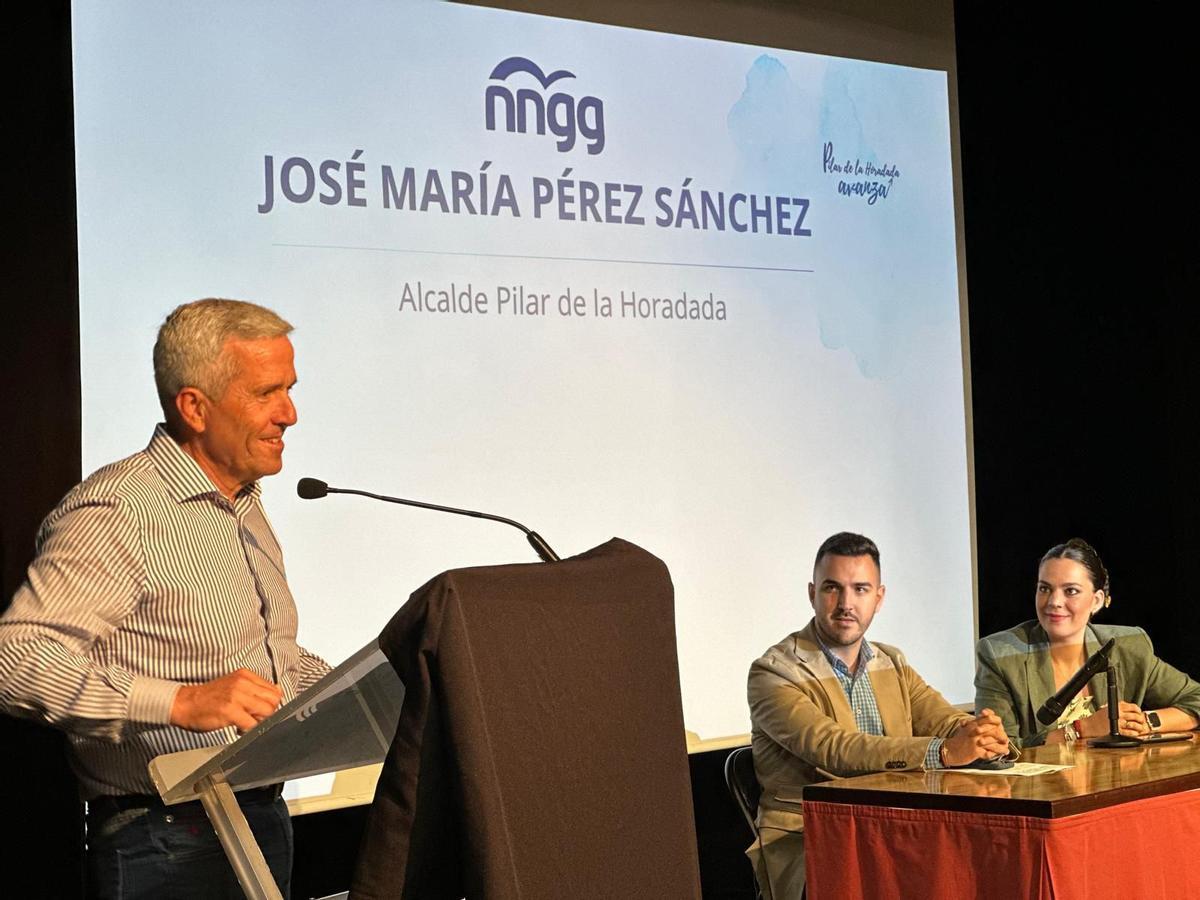 El alcalde José María Pérez, durante el acto de Nuevas Generaciones