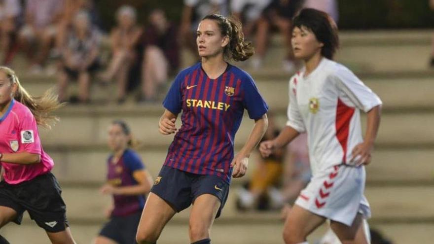 Laia Codina, en un partit amb el Barça