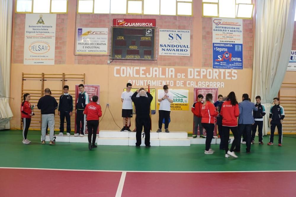 Final regional de tenis de mesa en Calasparra