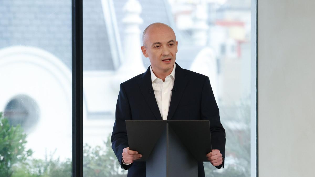 El consejero delegado de Inditex, Óscar García Maceiras, en la presentación de resultados de 2025
