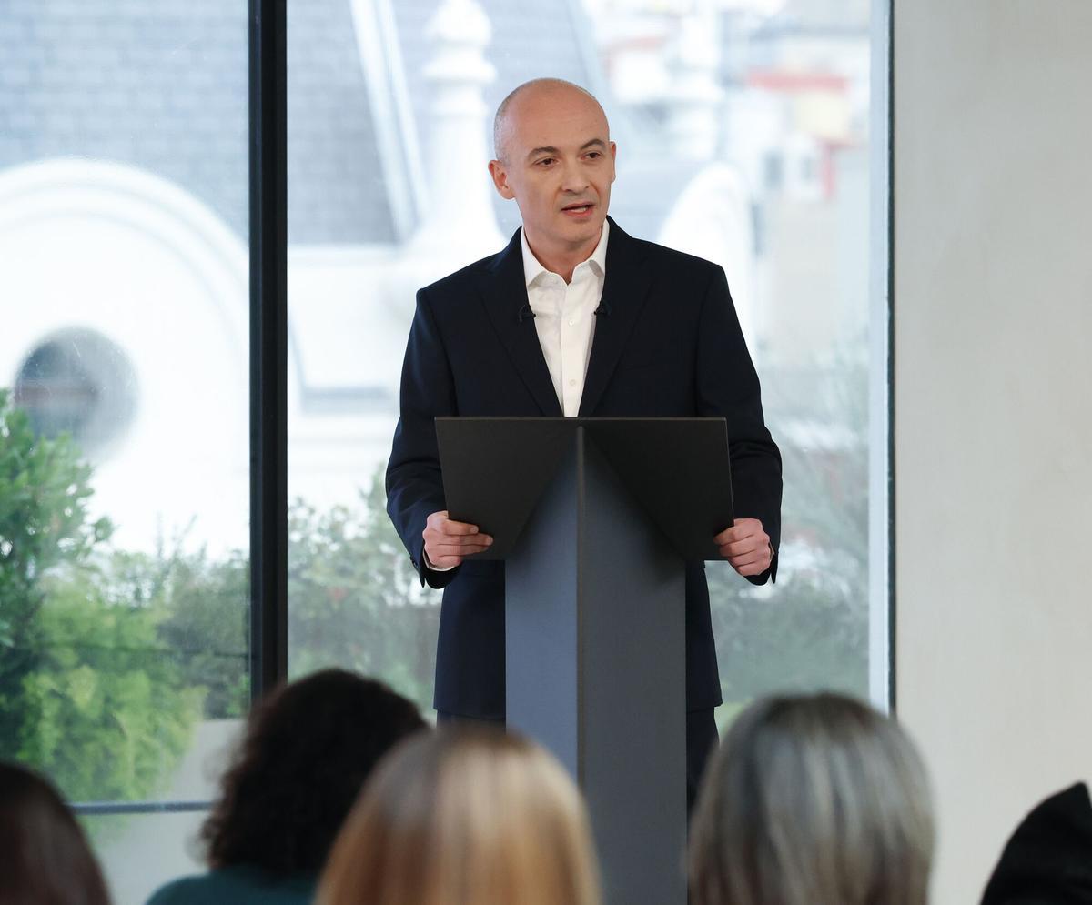 El consejero delegado de Inditex, Óscar García Maceiras, en la presentación de resultados de 2025